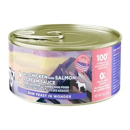 Furry Wonder 狗狗罐頭 - 雞+三文魚 肉醬 85g