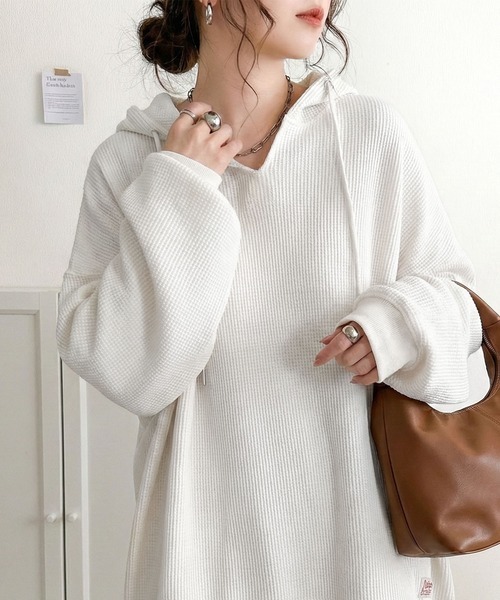 日本🇯🇵連線 JAVA 超寬鬆華夫格休閒連帽衫 帽T 寬鬆 連帽衫 華夫格 標誌刺繡 連帽大學T 套頭衫 長袖 4色(任買兩件711免運)/預購