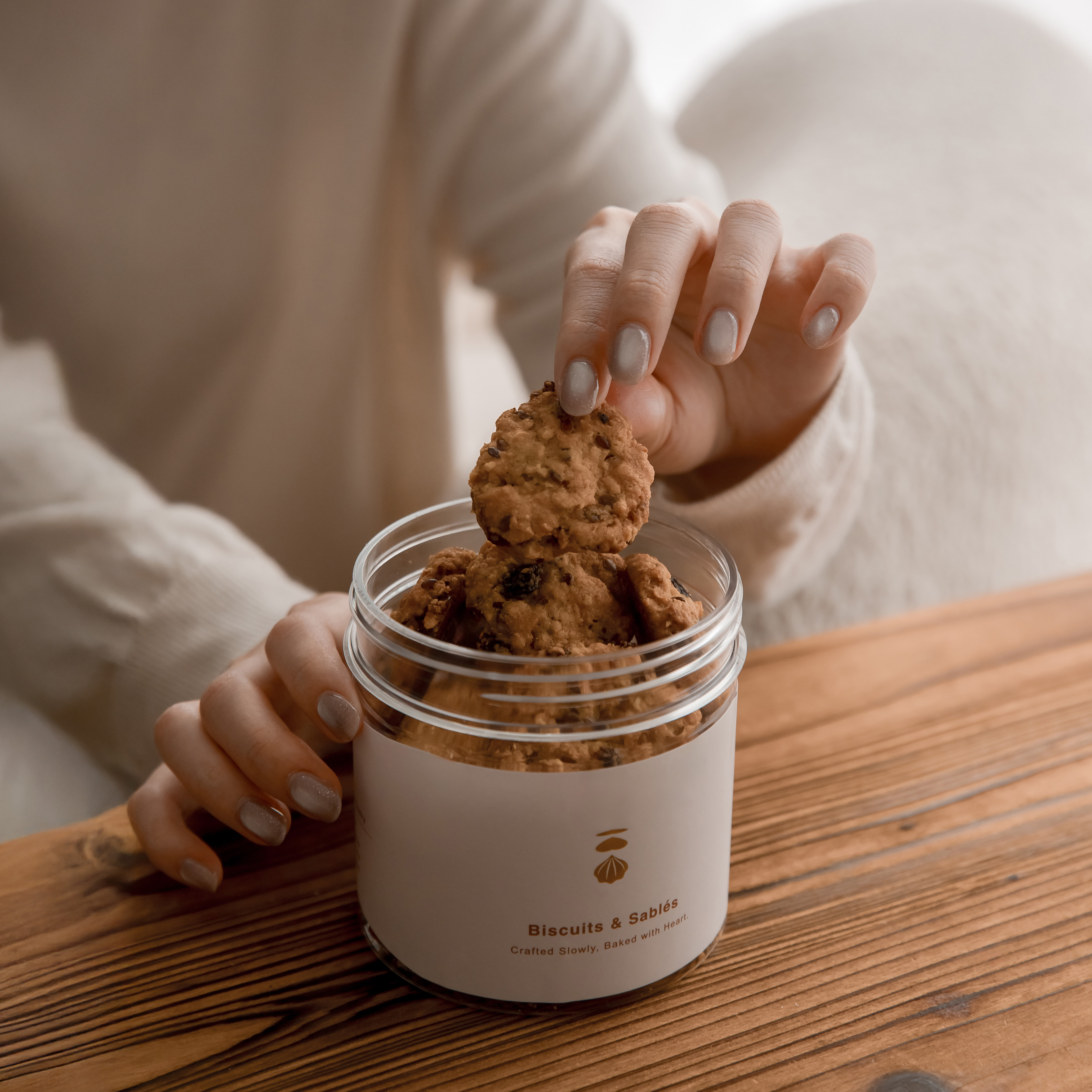 【兩件折50元】燕麥亞麻葡萄乾法式手工餅乾