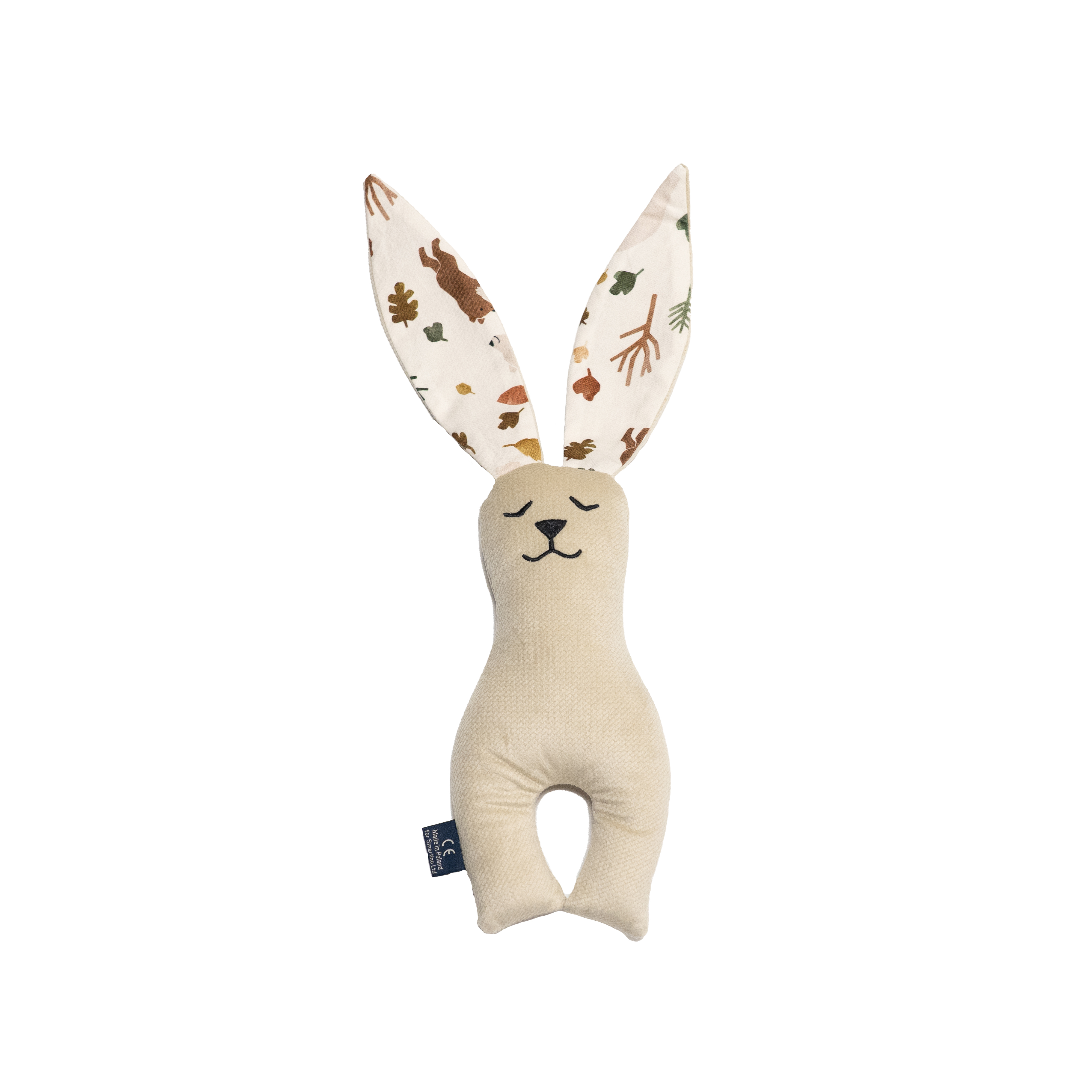 La Millou波蘭 Velvet頂級棉柔安撫兔雙耳花布M(23cm)｜舒柔米褐