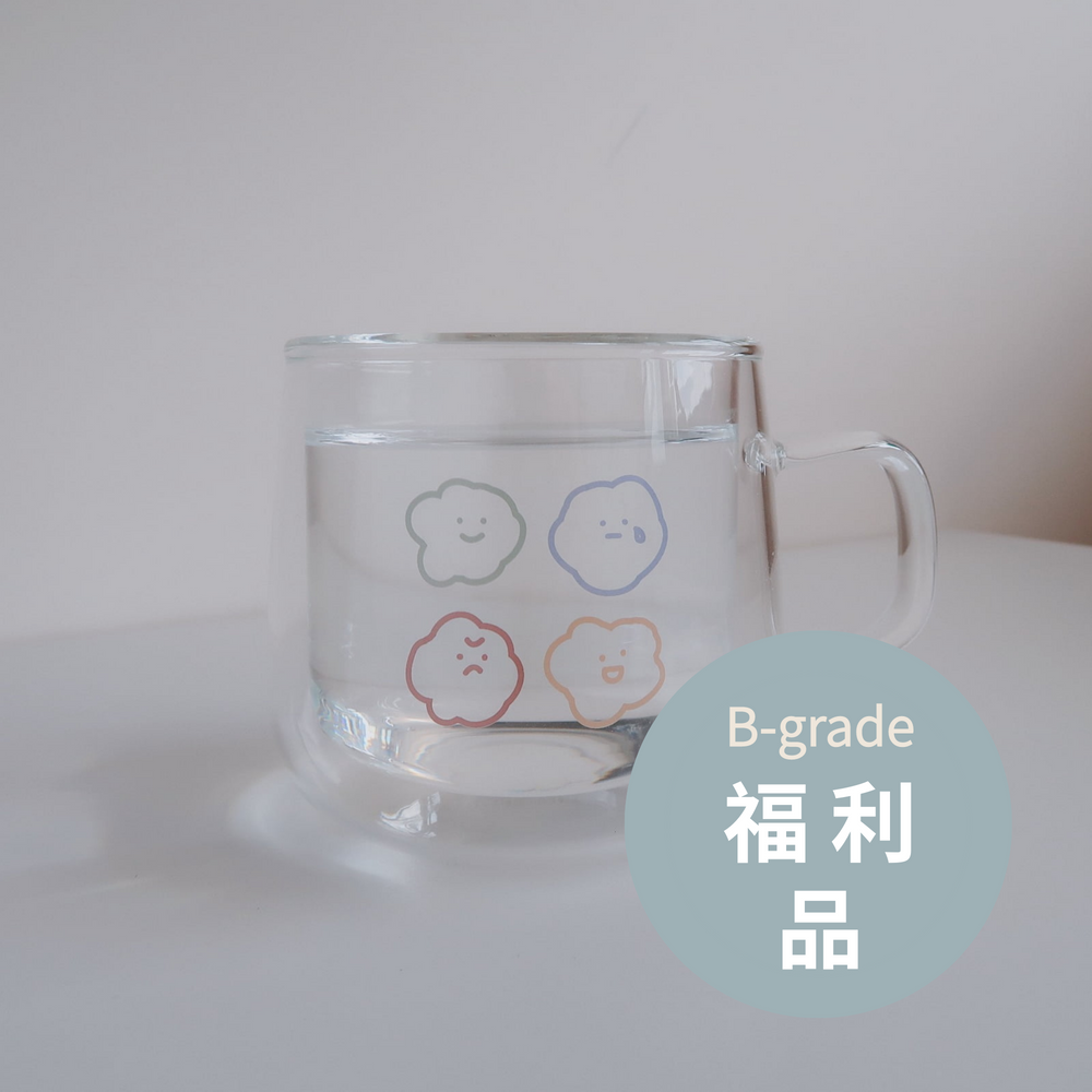 (福利品) 喜怒哀樂 雙層玻璃杯