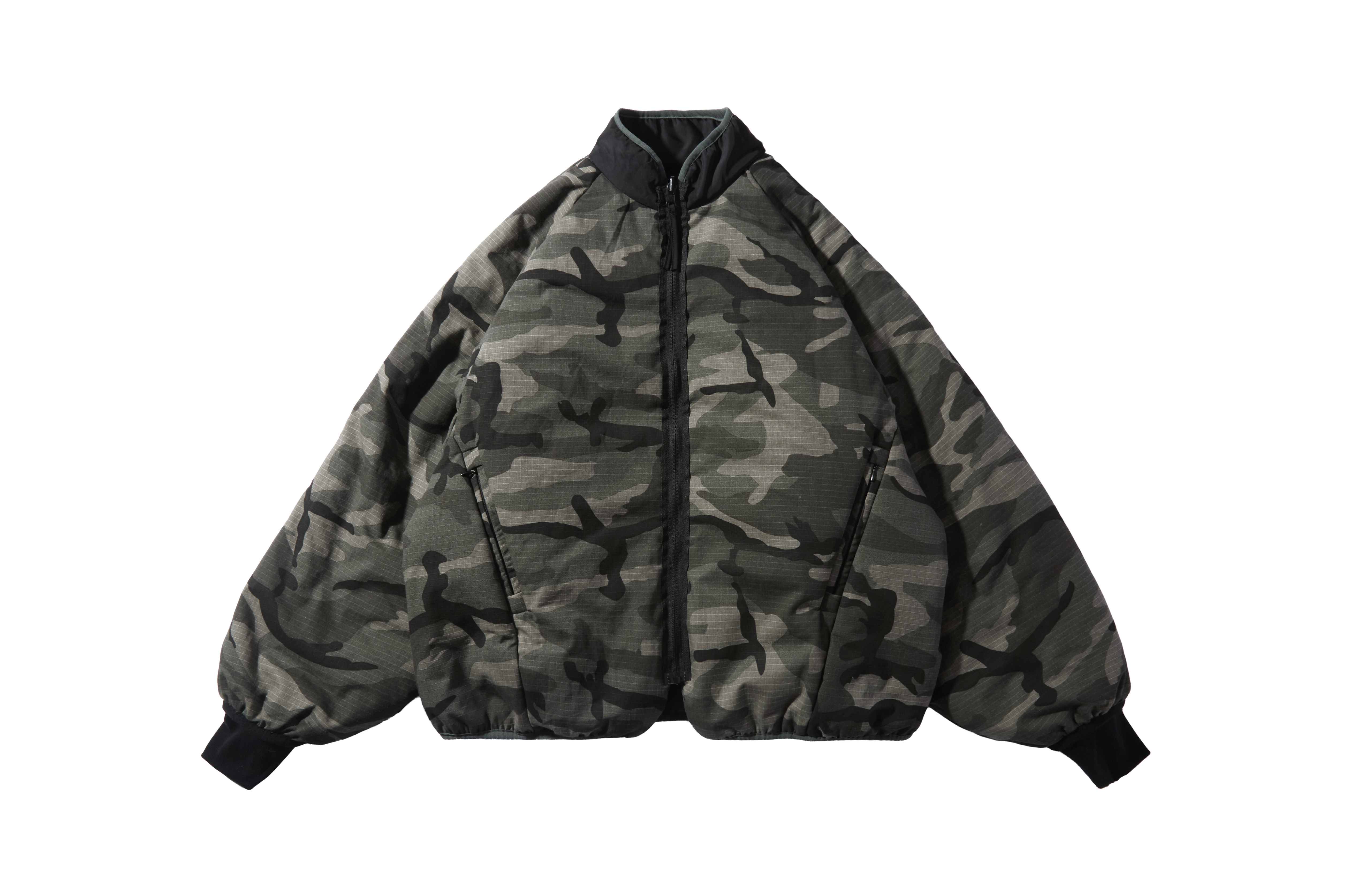 REMIX "Nylon Cropped Jacket" (Black/Camo)