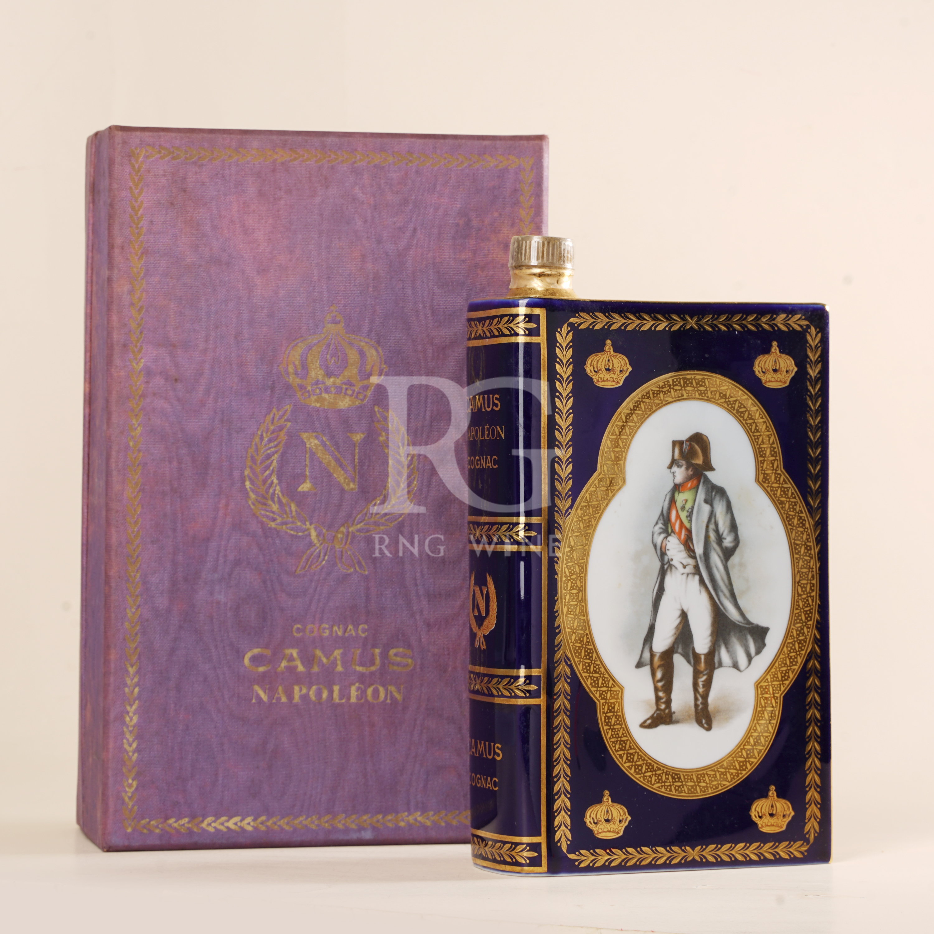 Camus Napoleon Cognac Book Blue 藍白 Decanter 1960-70s