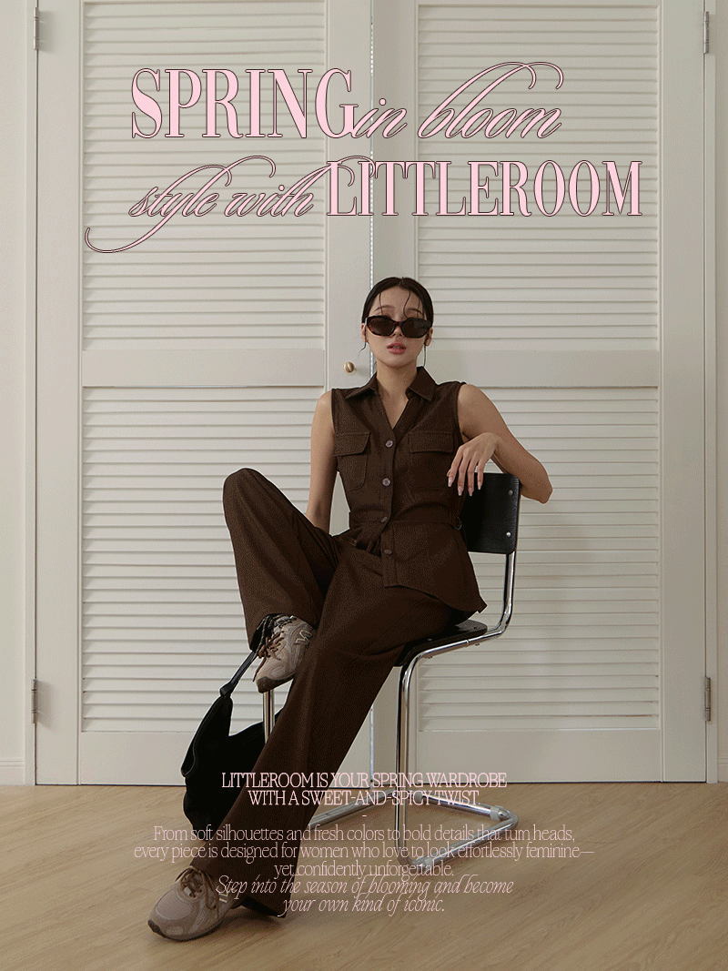 C1782-側腰釦背心+長褲SET