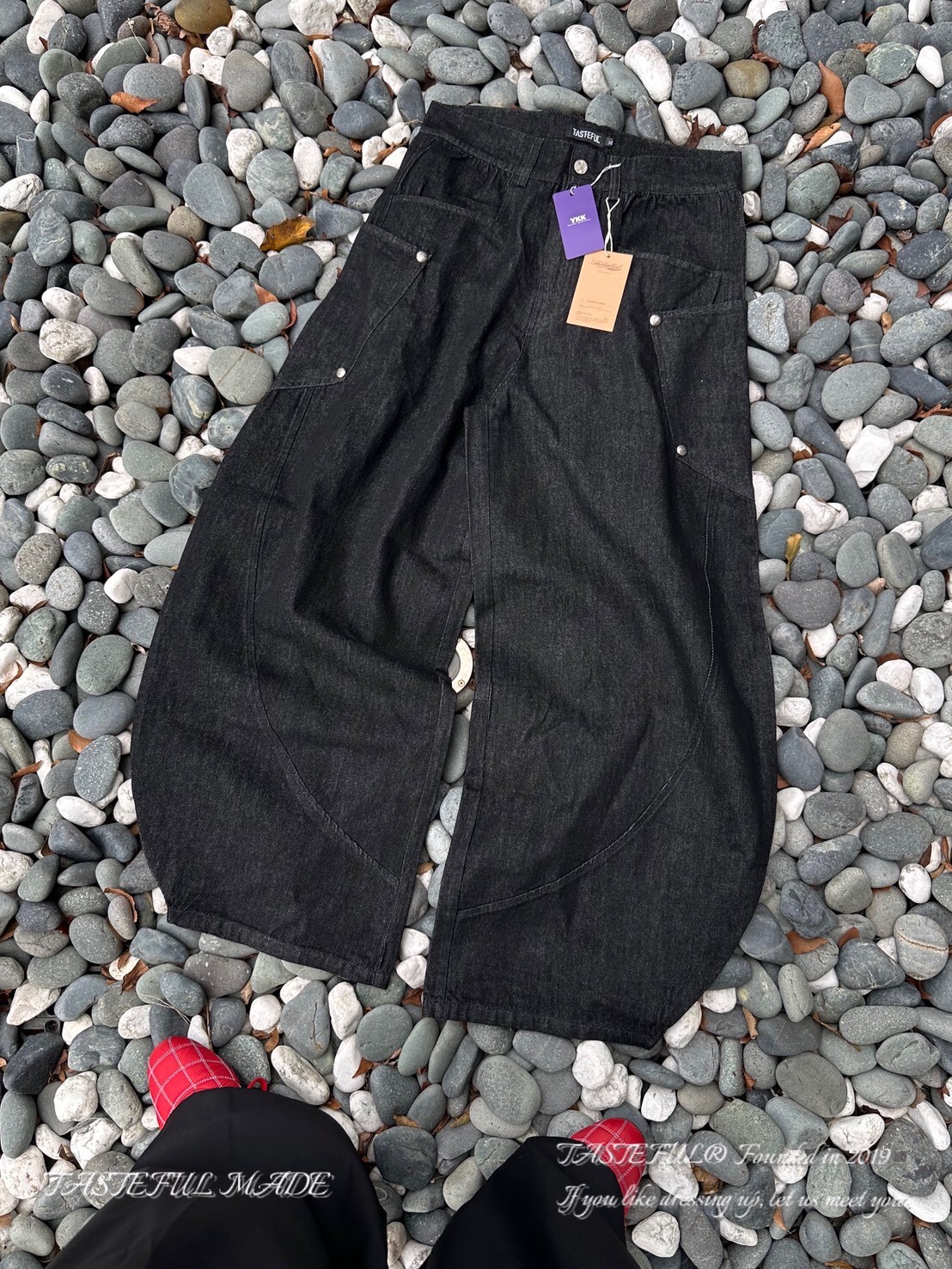 TASTEFUL MADE 原 (B-5) 卯釘 原色 廓形 特殊裁片 落地 #牛仔褲