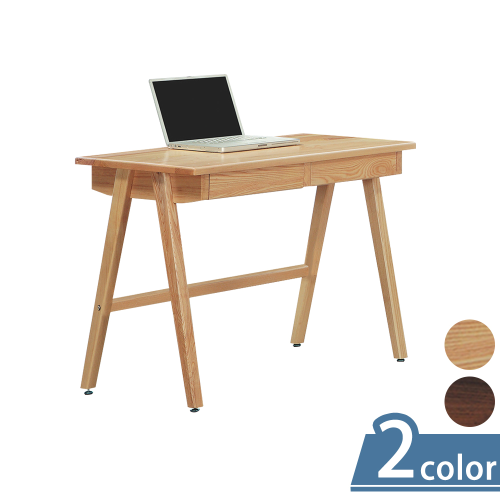 柏蒂家居-莉娃4尺簡約二抽書桌/工作桌(二色可選)