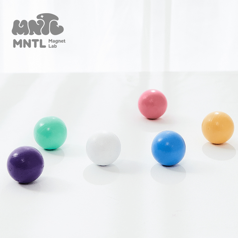 【MNTL】磁力積木/磁力片配件 | Color Ball 彩色木球 6pcs  - 經典/粉彩