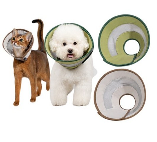 HIDREAM 貓狗通用 網格伊莉莎白圈．米色 S