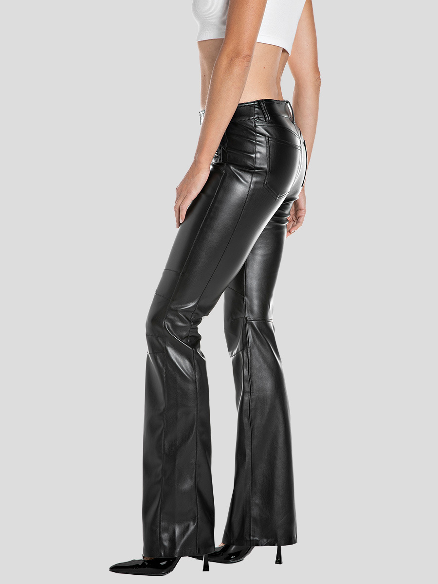 Replay 修身靴型仿皮皮褲