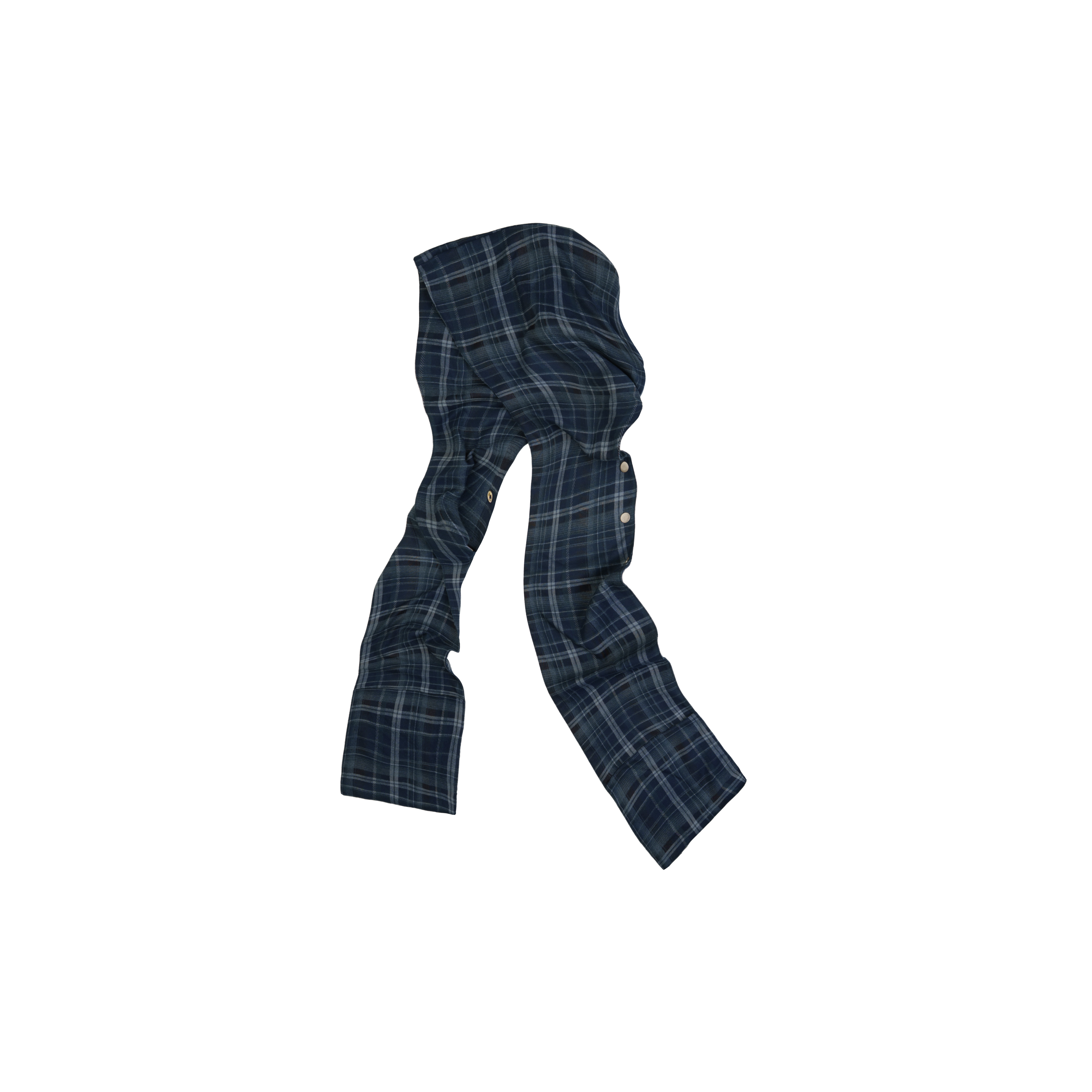 Woden x SATIVASTUDIO WSF-01 “Vintageism” Hooded Scarf with Pocket - Depth blue