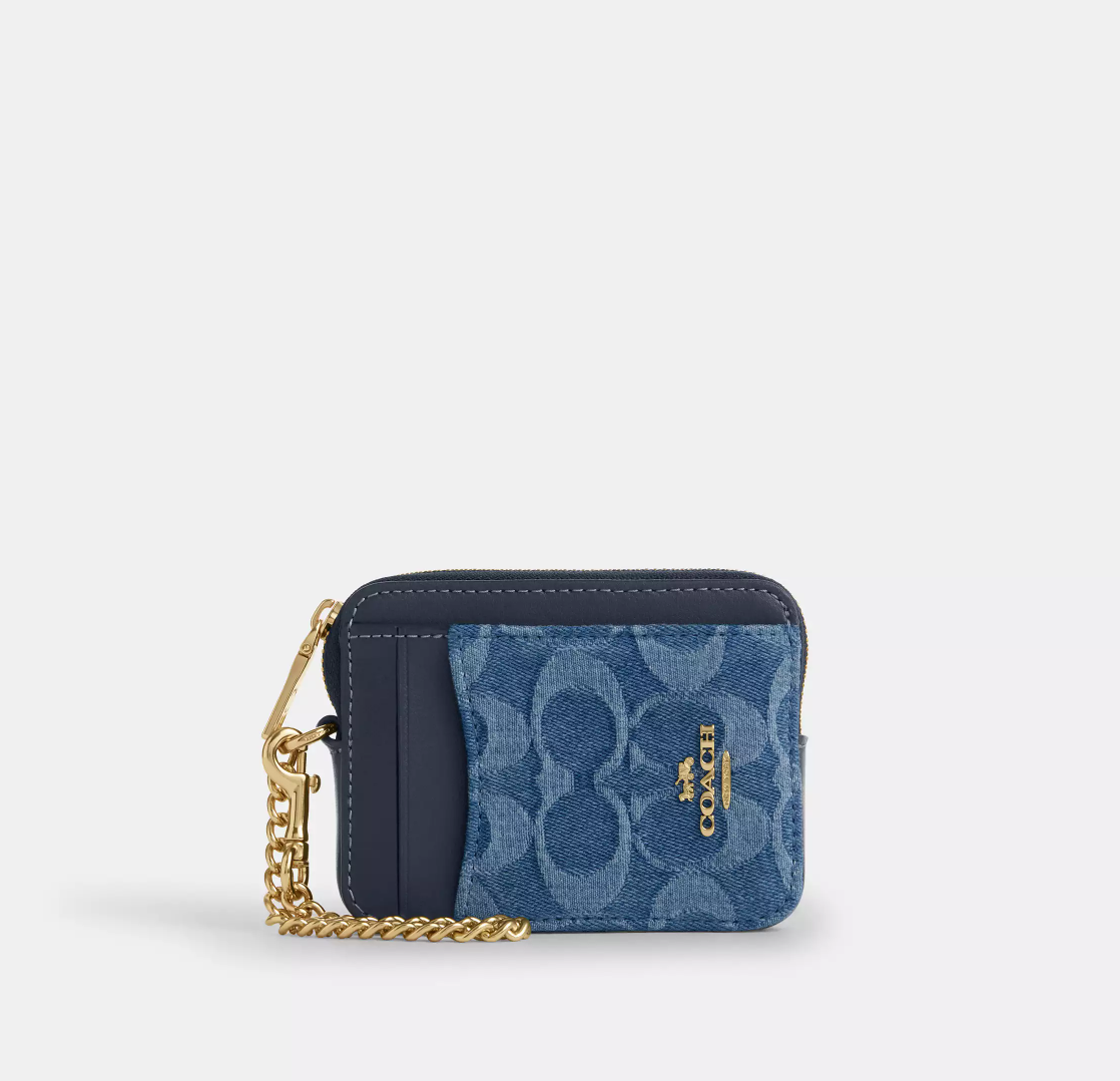 【直播】Coach LX021010 牛仔拉鏈卡包