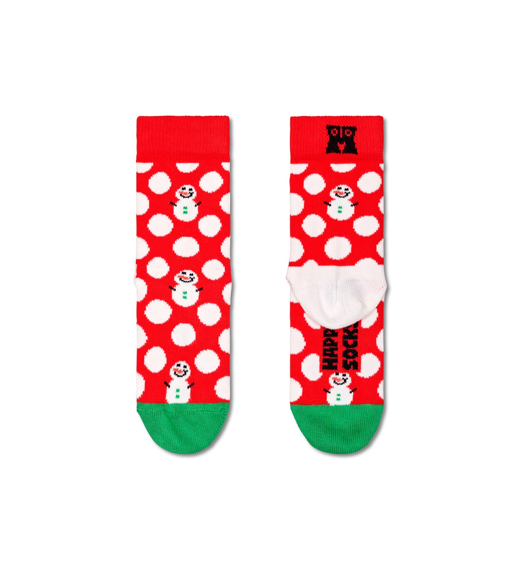 Happy Socks - 兒童襪大圓點雪人 4-6歲(紅色)