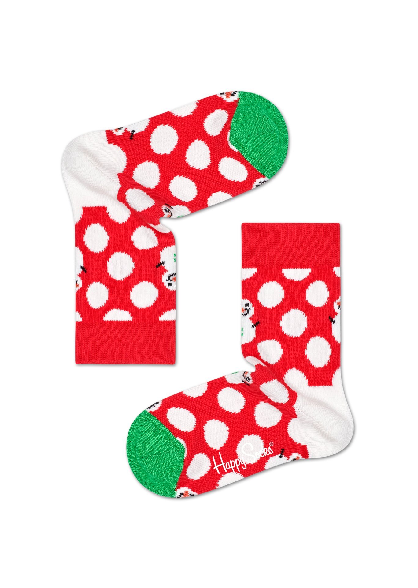 Happy Socks - Kids Big Dot Snowman Sock 4-6Y(red)