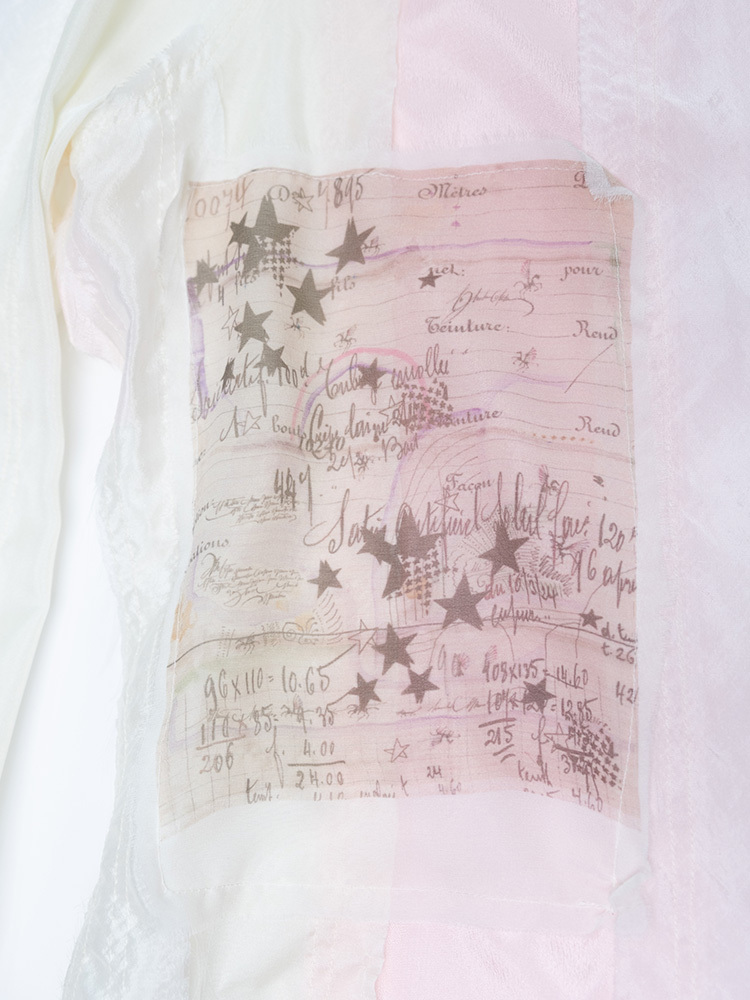 Semisheer Patchwork shirt