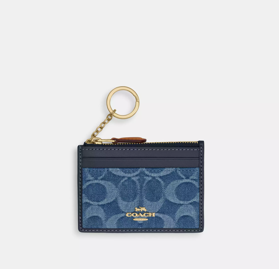 【直播】Coach LX021011 Mini 牛仔拉鏈卡套