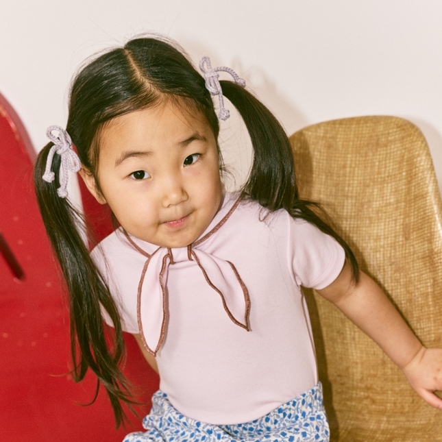 Misha & Puff  爆米花蝴蝶結髮圈 Popcorn Bow Elastic - Mist