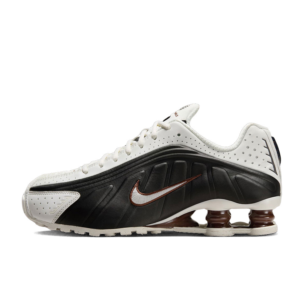 W Nike Shox R4 Sail Fauna Brown 白黑咖 復古 氣墊 彈簧鞋 休閒鞋 運動鞋 女鞋 AR3565-104