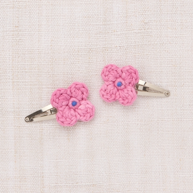 Misha & Puff  編織小花髮夾 Baby Fleur Set - Azalea