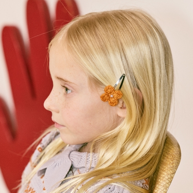 Misha & Puff  編織小花髮夾 Baby Fleur Set - Tigris