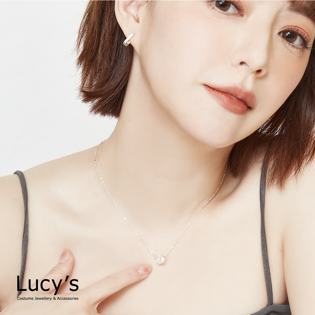 925純銀 微光方磚 項鍊 (126013)