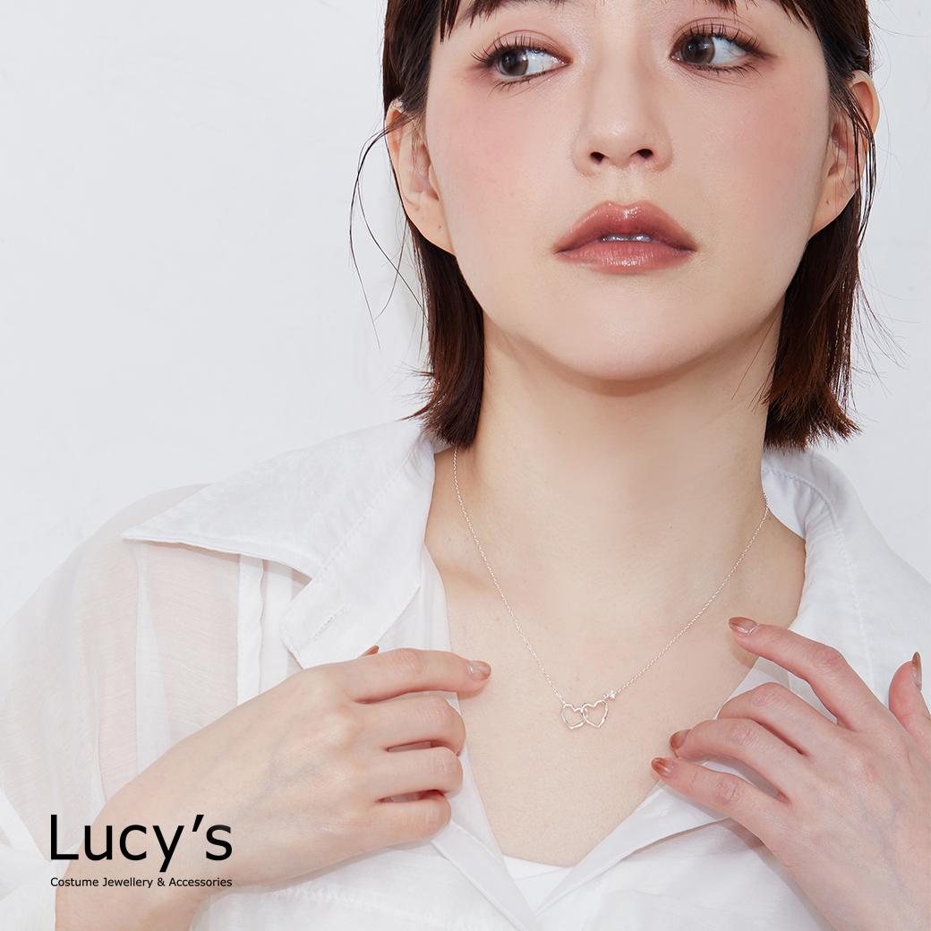 925純銀 雙子心 項鍊 (117805)