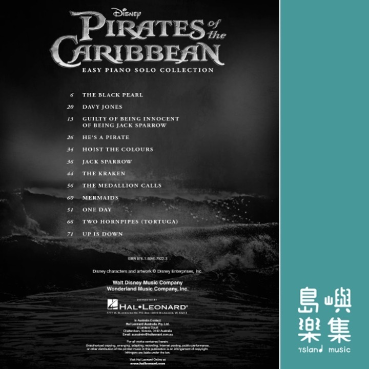 Pirates of the Caribbean Easy Piano Solo Collection