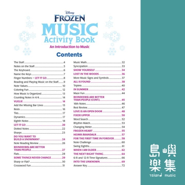 Frozen Music Activity Book