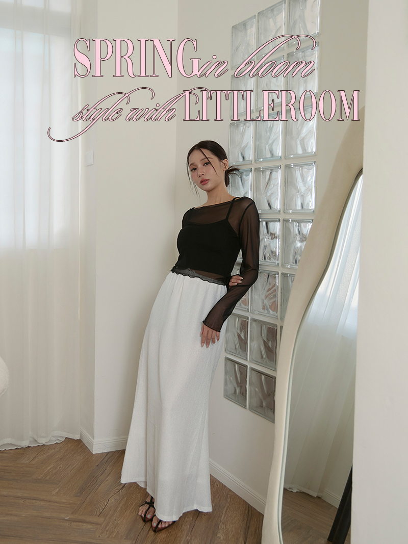 A3340-捲邊透膚衣+細肩罩杯小可愛兩件套