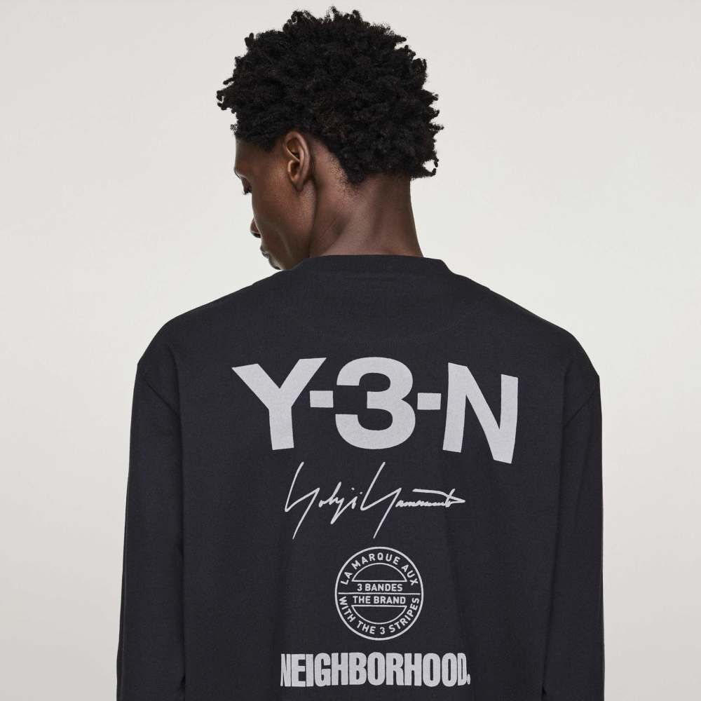 【 Y-3 x NBHD LOGO LS TEE 限定薄長TEE - 黑 】