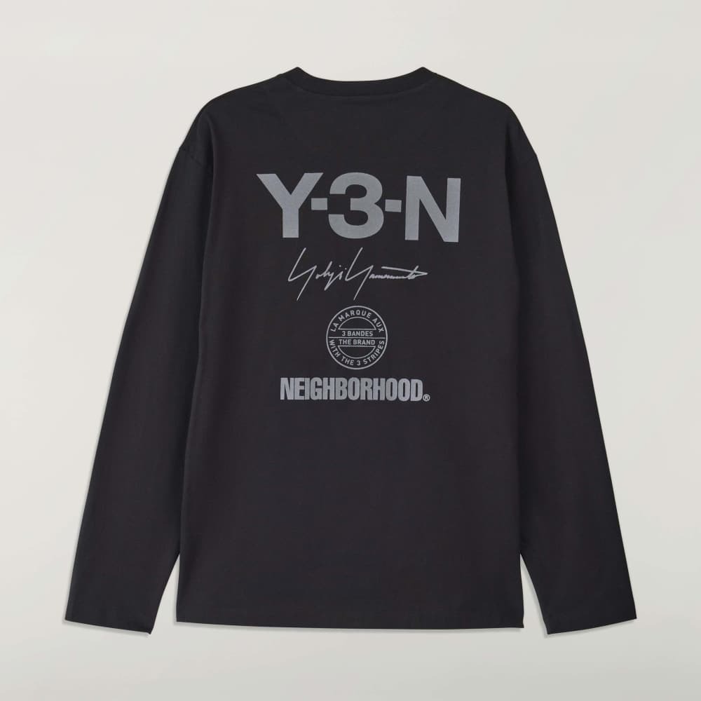 【 Y-3 x NBHD LOGO LS TEE 限定薄長TEE - 黑 】