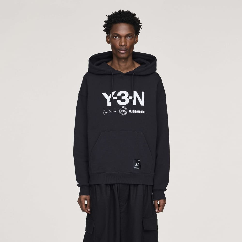 【 Y-3 x NBHD GRAPHIC HOODIE 限定連帽長TEE - 黑 】