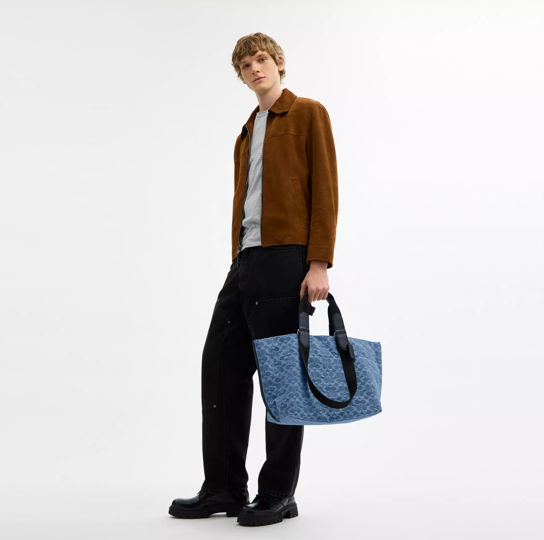 【直播】Coach LX021016 牛仔布小號旅行手提包