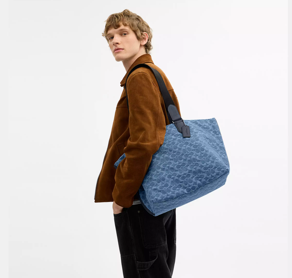 【直播】Coach LX021016 牛仔布小號旅行手提包