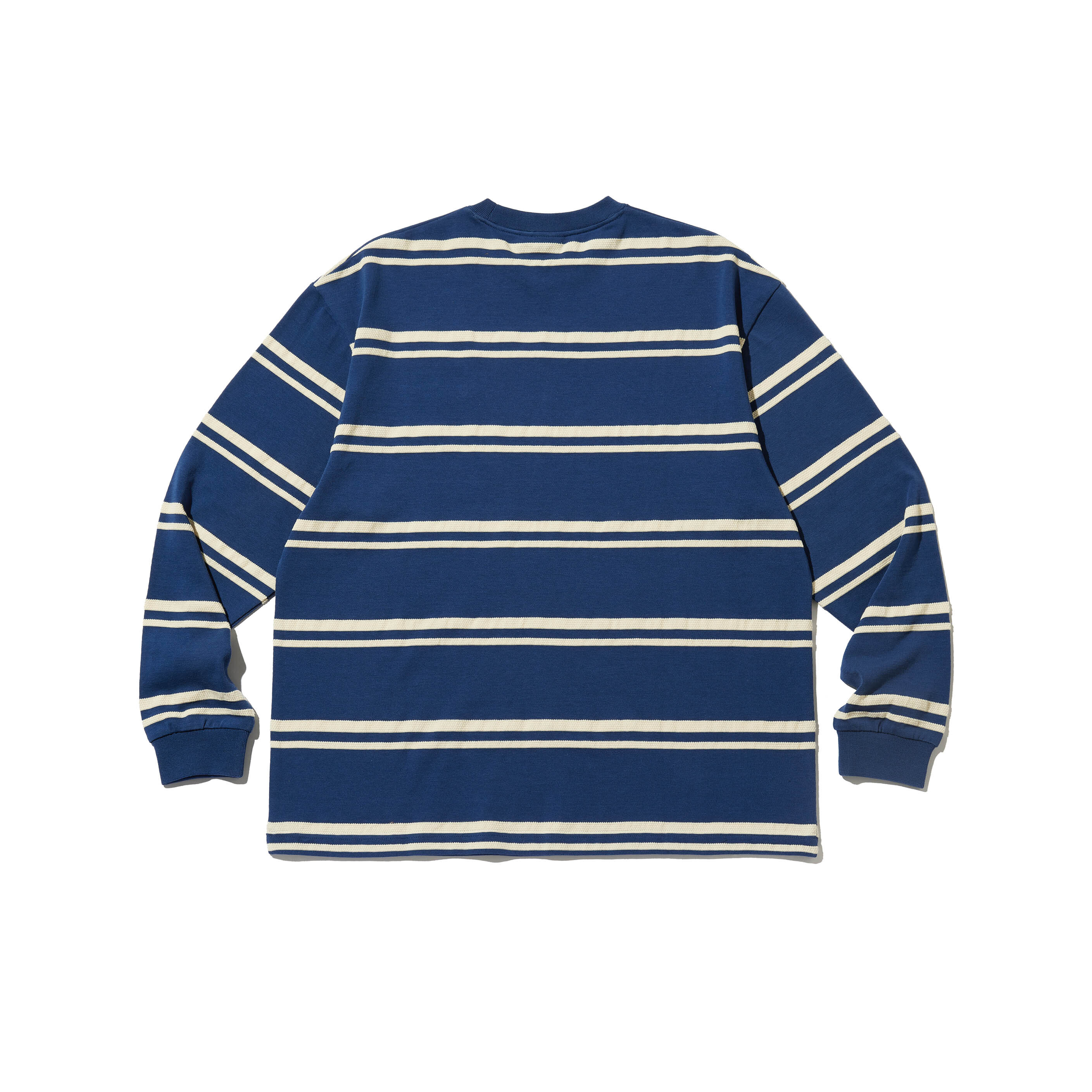 日系圓領條紋長袖Ｔ