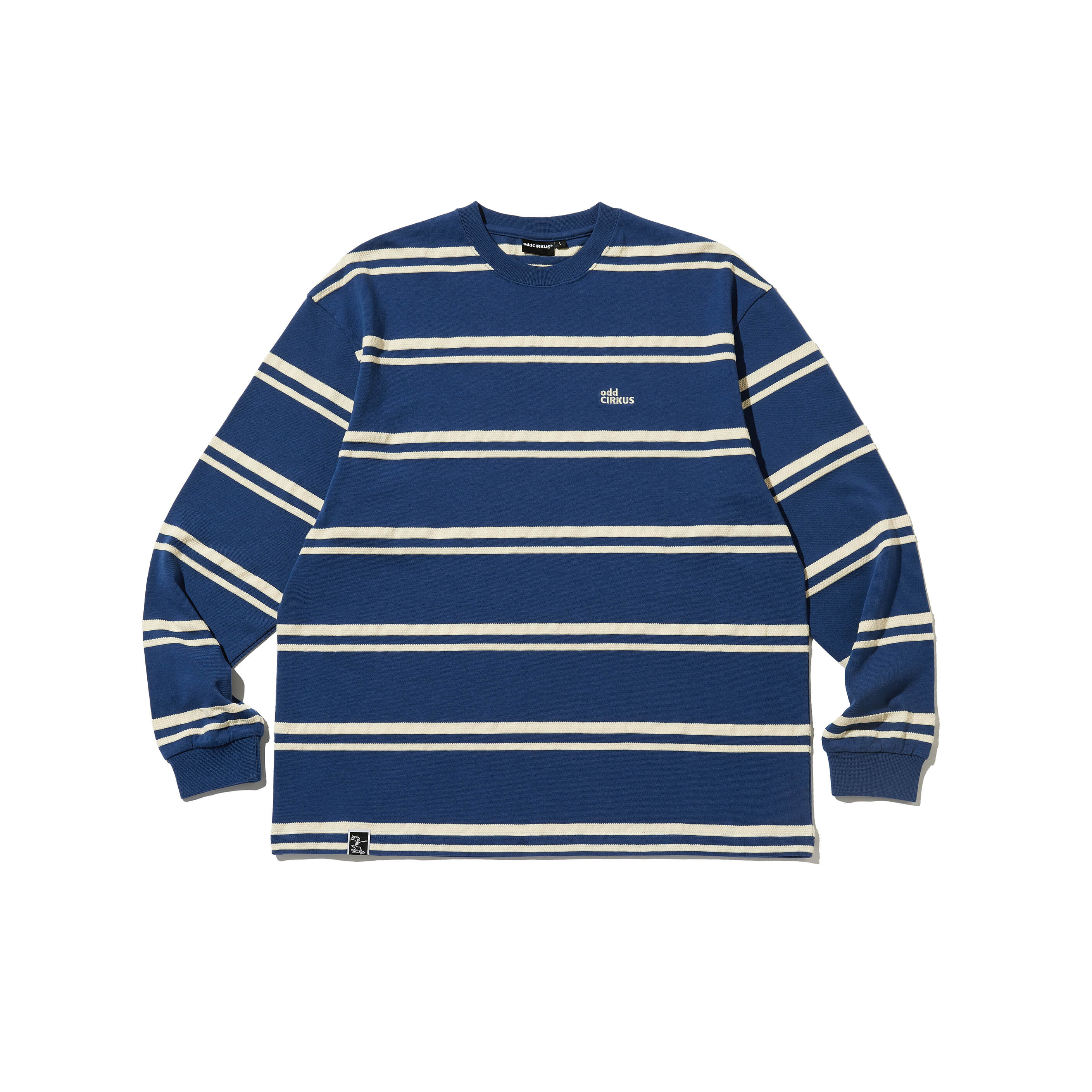 日系圓領條紋長袖Ｔ