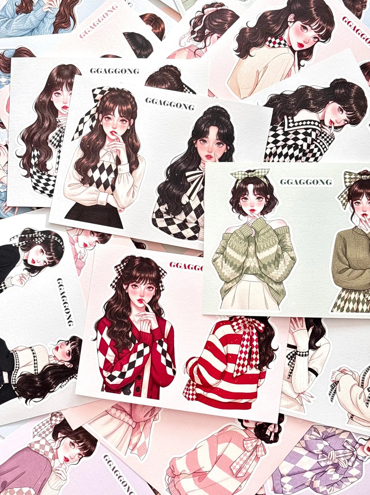 韓國 ggaggong．格紋女孩 便箋包 共8色