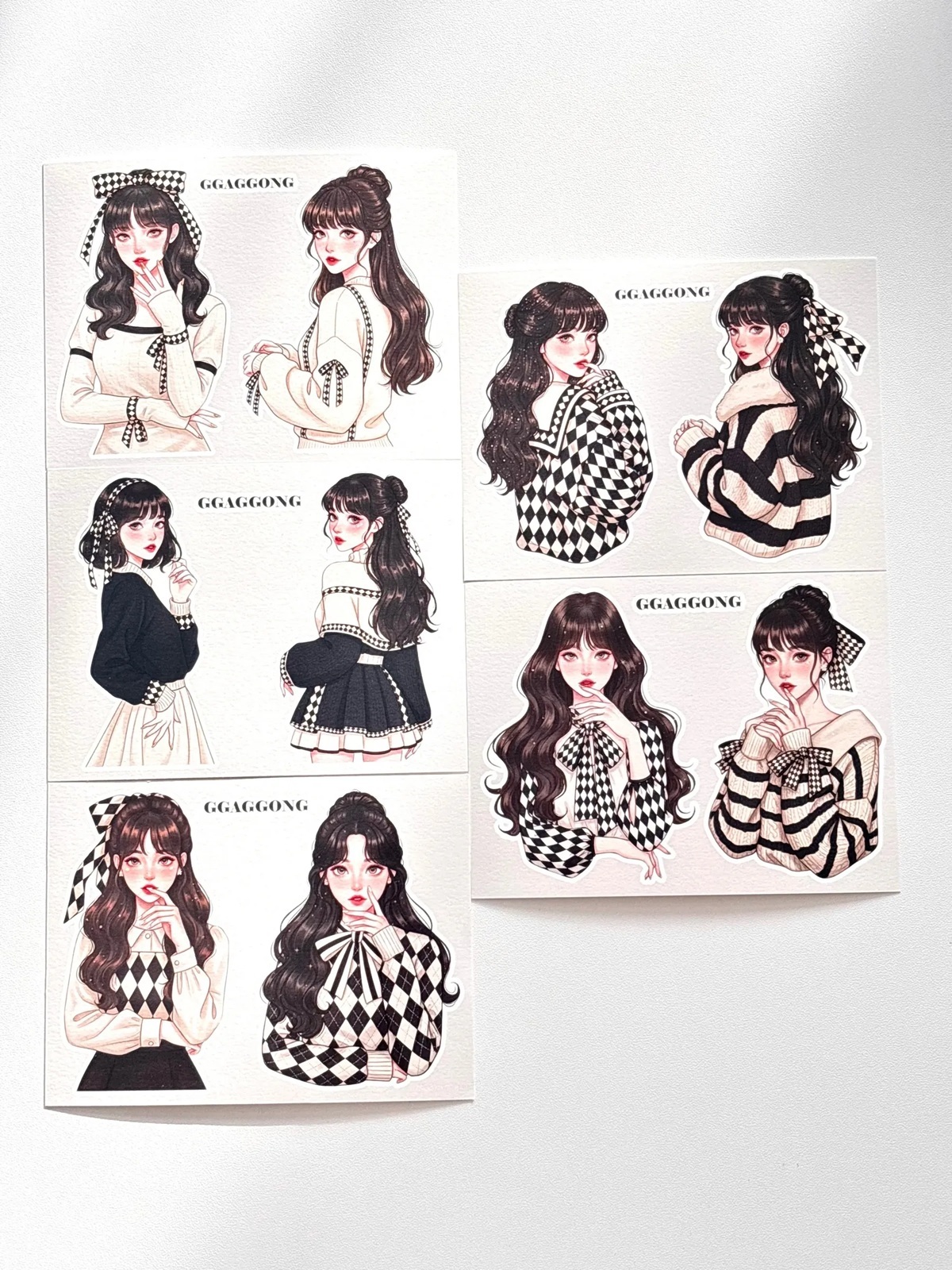 韓國 ggaggong．格紋女孩 便箋包 共8色