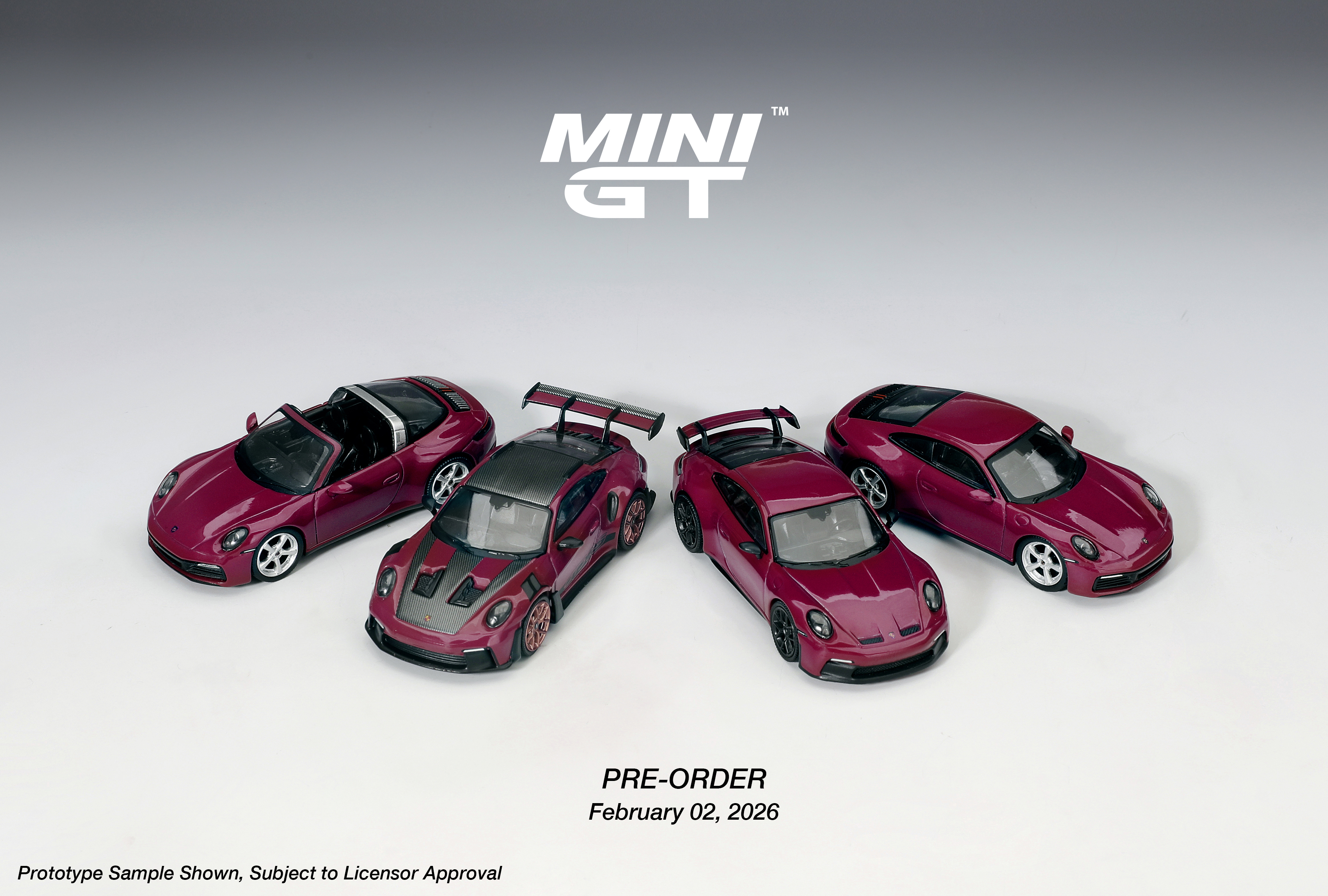 [預訂] MINI GT Porsche 911 (992.1) Rubystone Red Set