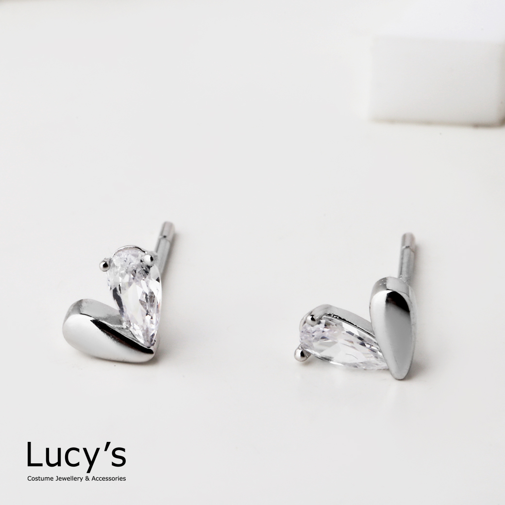 925純銀 愛情結晶 耳環 (二色) (126182/126183)