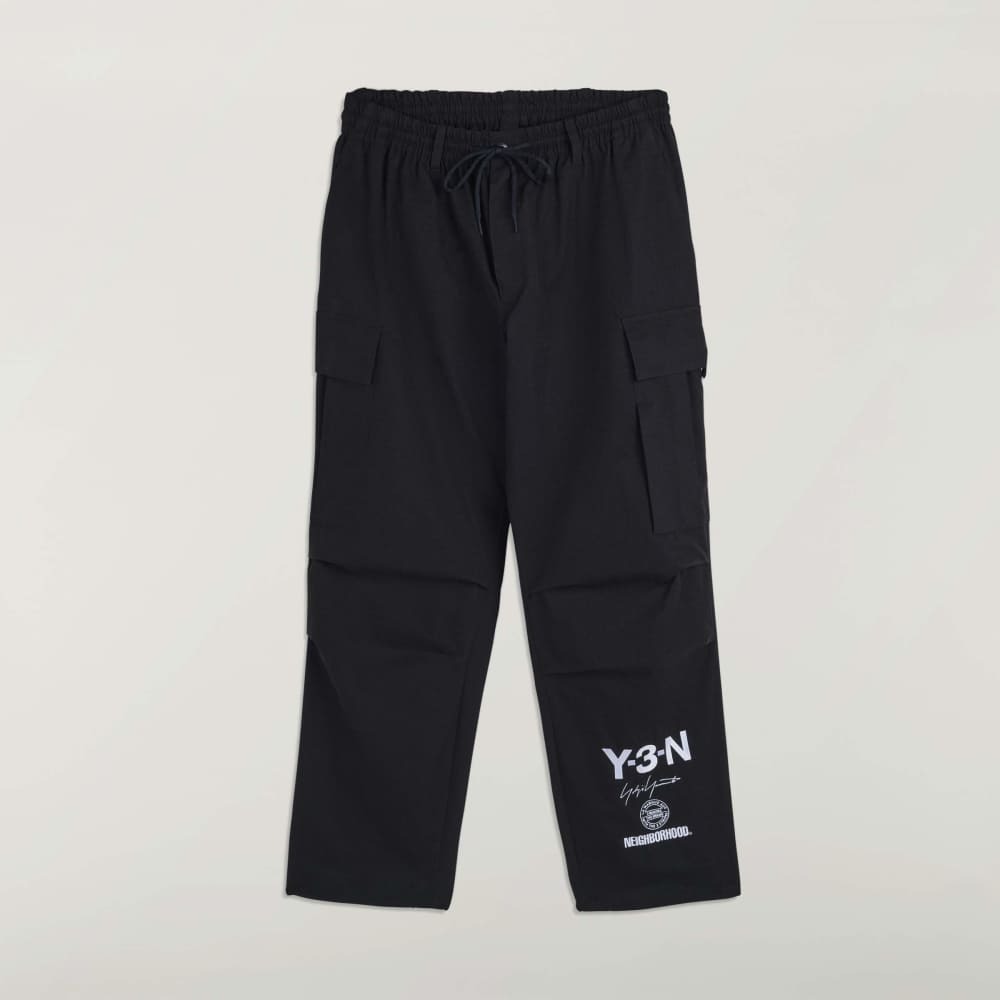 【 Y-3 x NBHD CARGO PANTS 限定刺繡長褲 - 黑 】