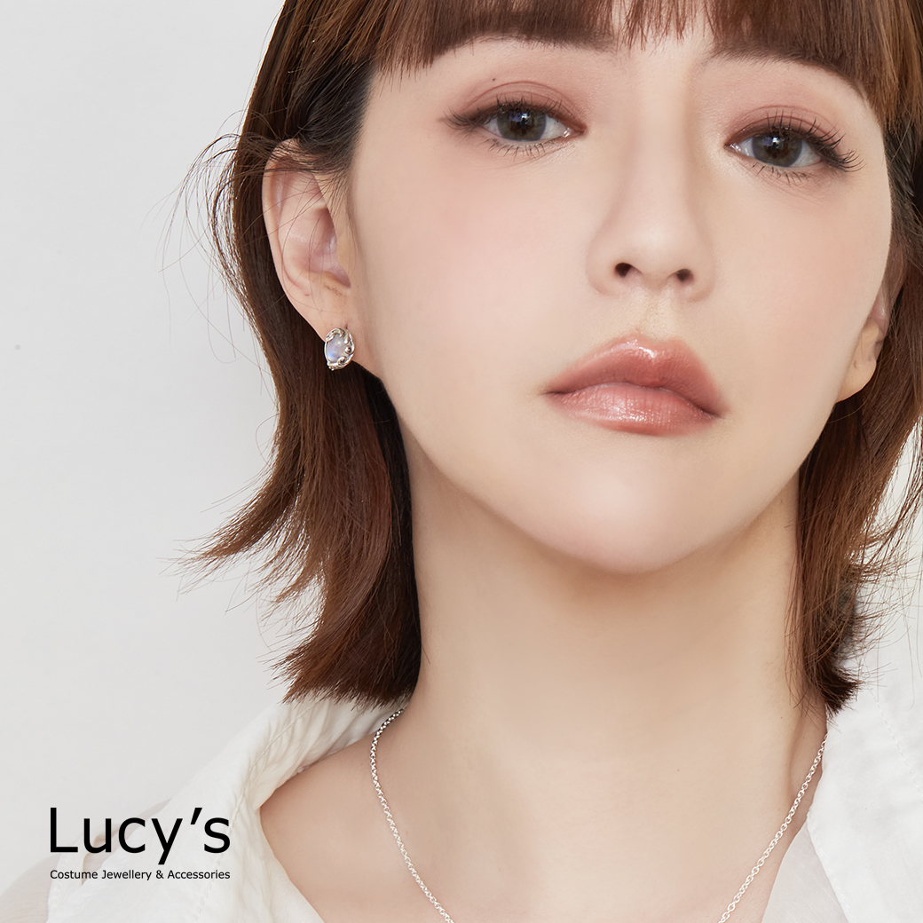 925純銀 浪濤月光 硫化耳環 (126024)