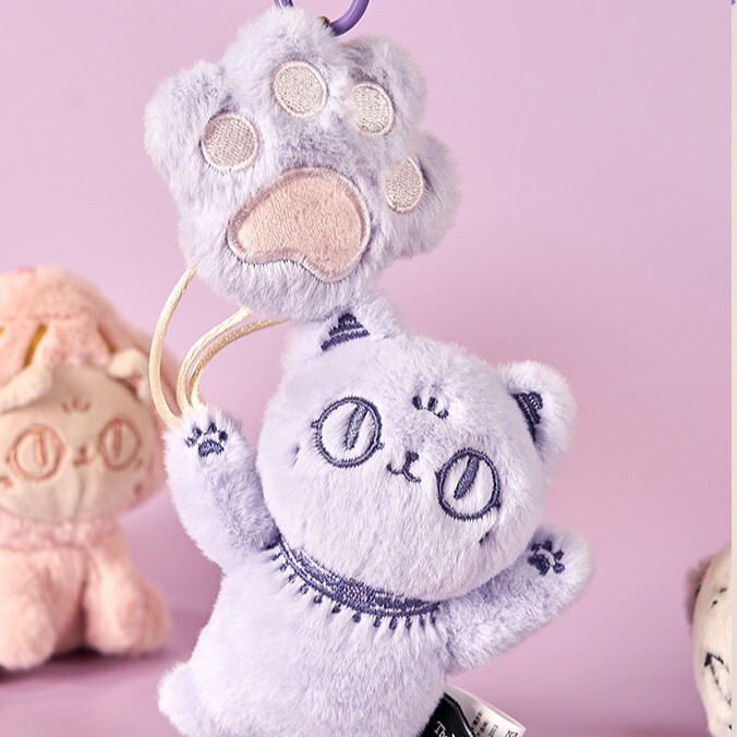 大英博物館｜巴斯特系列｜萌貓貓爪毛絨鑰匙圈香氛掛件