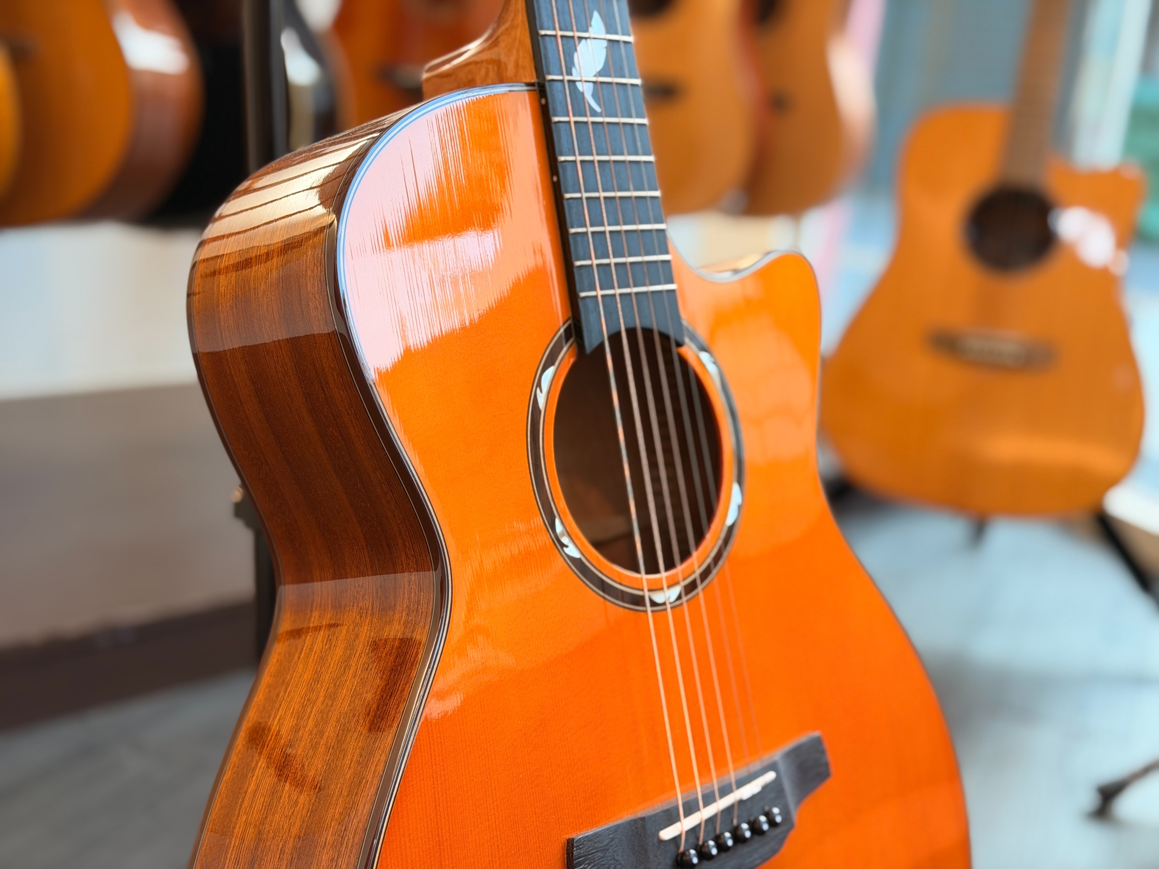 NAGA吉他 NAGA吉他 風系列 伍伍慧代言 G-08OOCYE 橙黃色亮光 英格曼雲杉面板/沙比利側背 面單板木吉他 41吋 OOC桶身缺角 附原廠厚琴袋 第 5 張圖片｜三峽吉他 / Bass