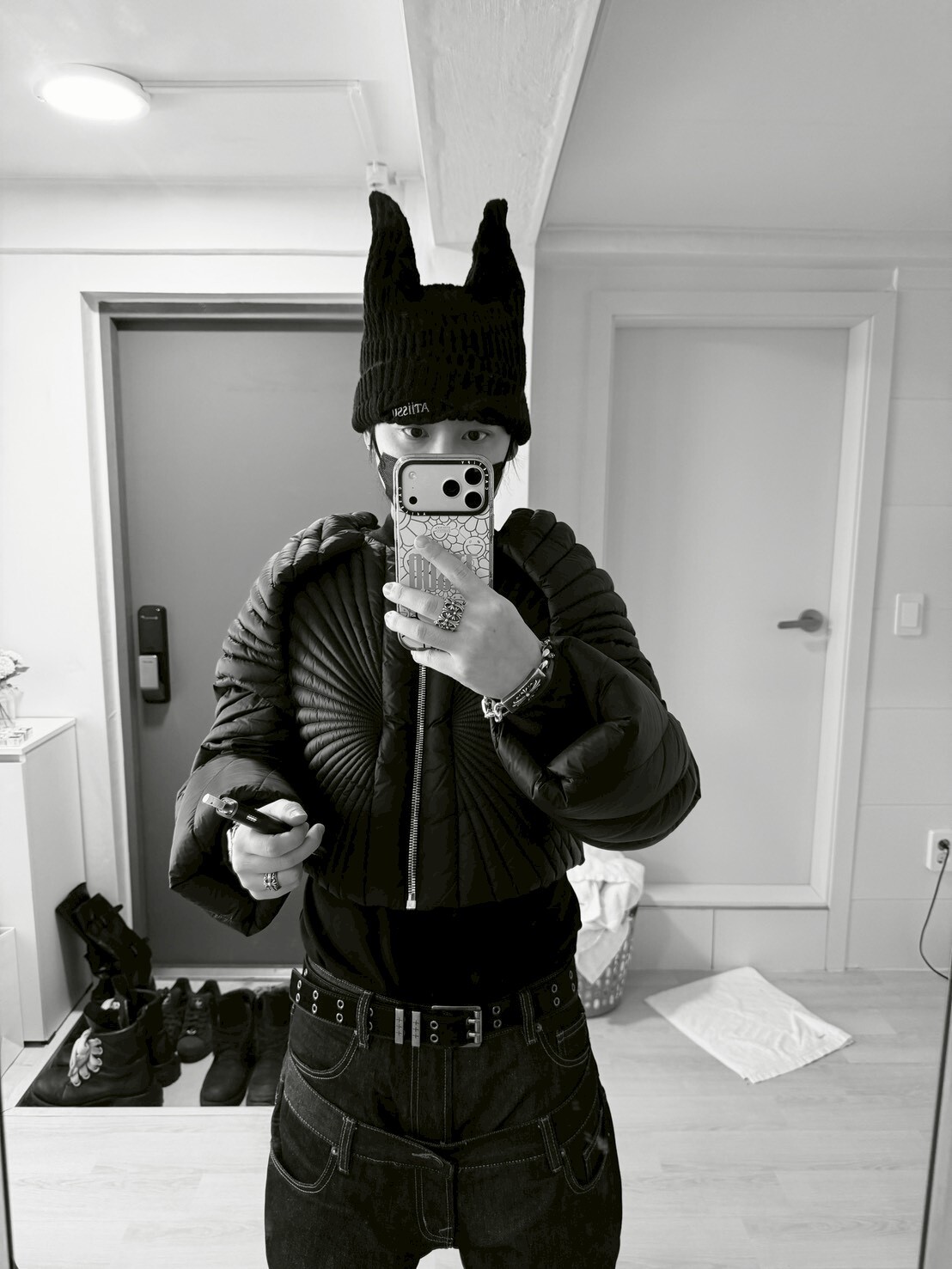 現貨ATiiSSU 爆款惡魔帽 針織毛帽 面罩 Playboi Carti風