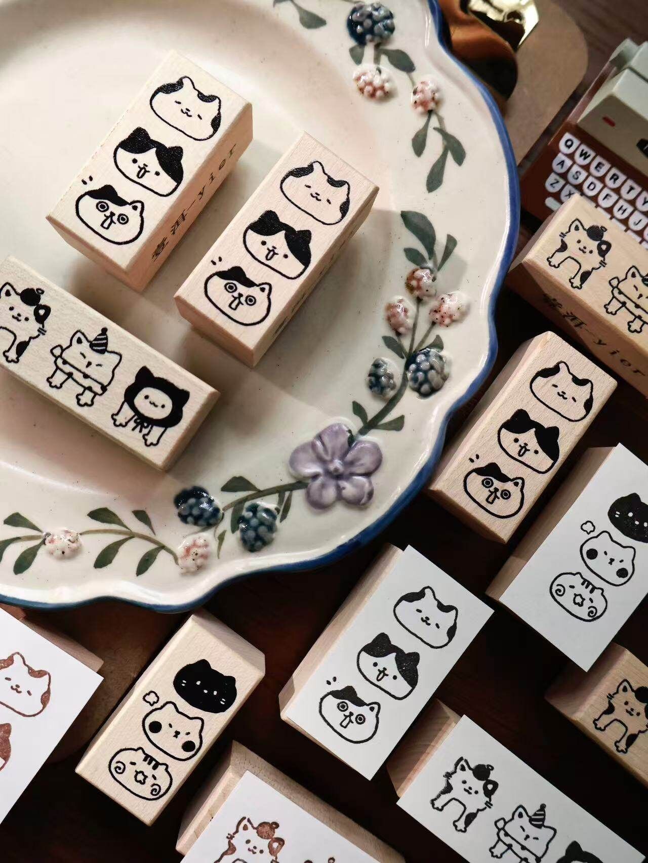 Yier Creative Studio - Rubber Stamp -  Cute Cat Series