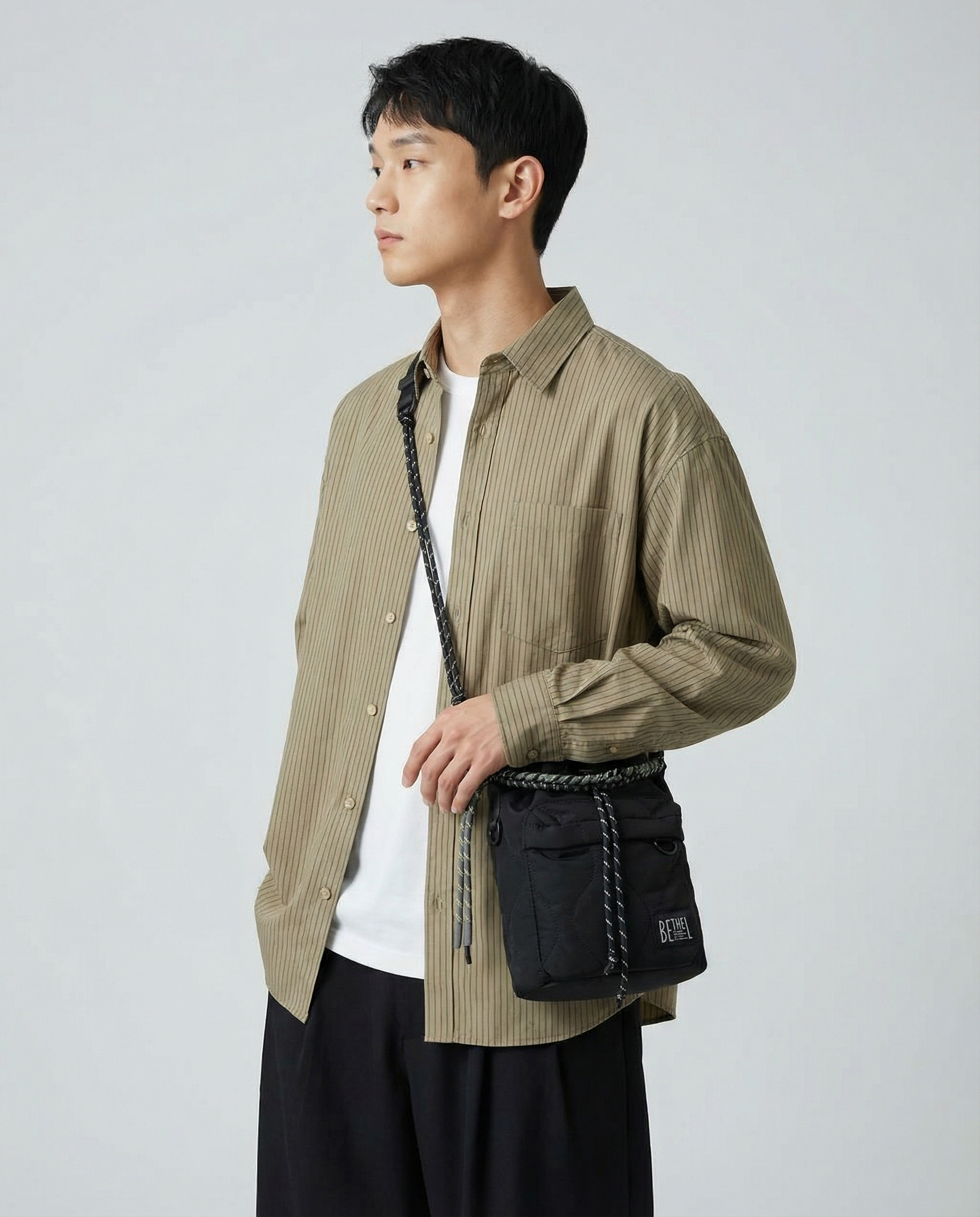 手工掛繩索口三用袋