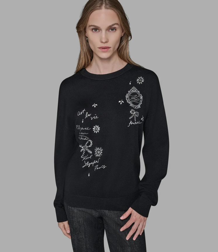 【直播】Karl Lagerfeld Paris LX021032 EMBELLISHED WHIMSY 女裝毛衣