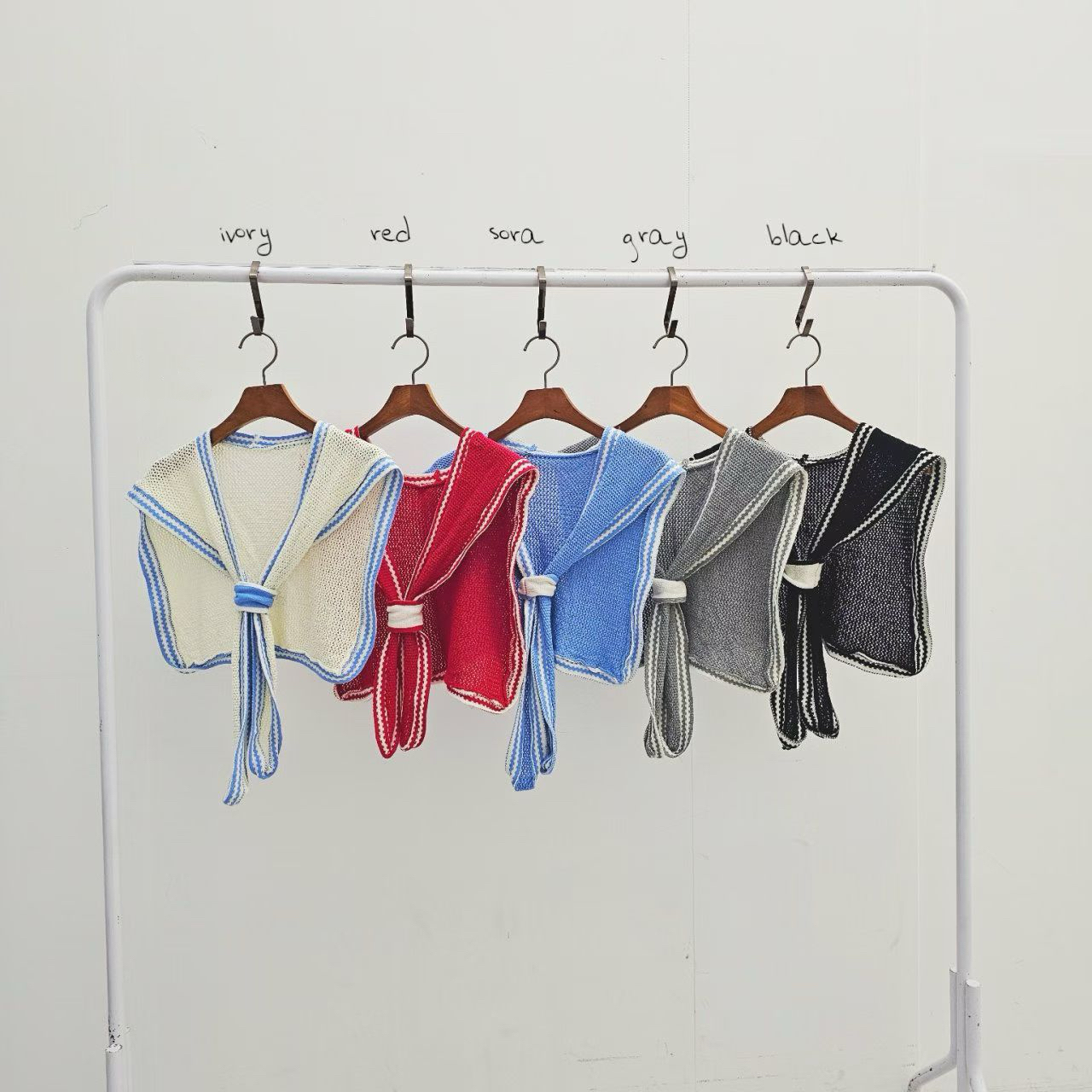 水手領針織披肩