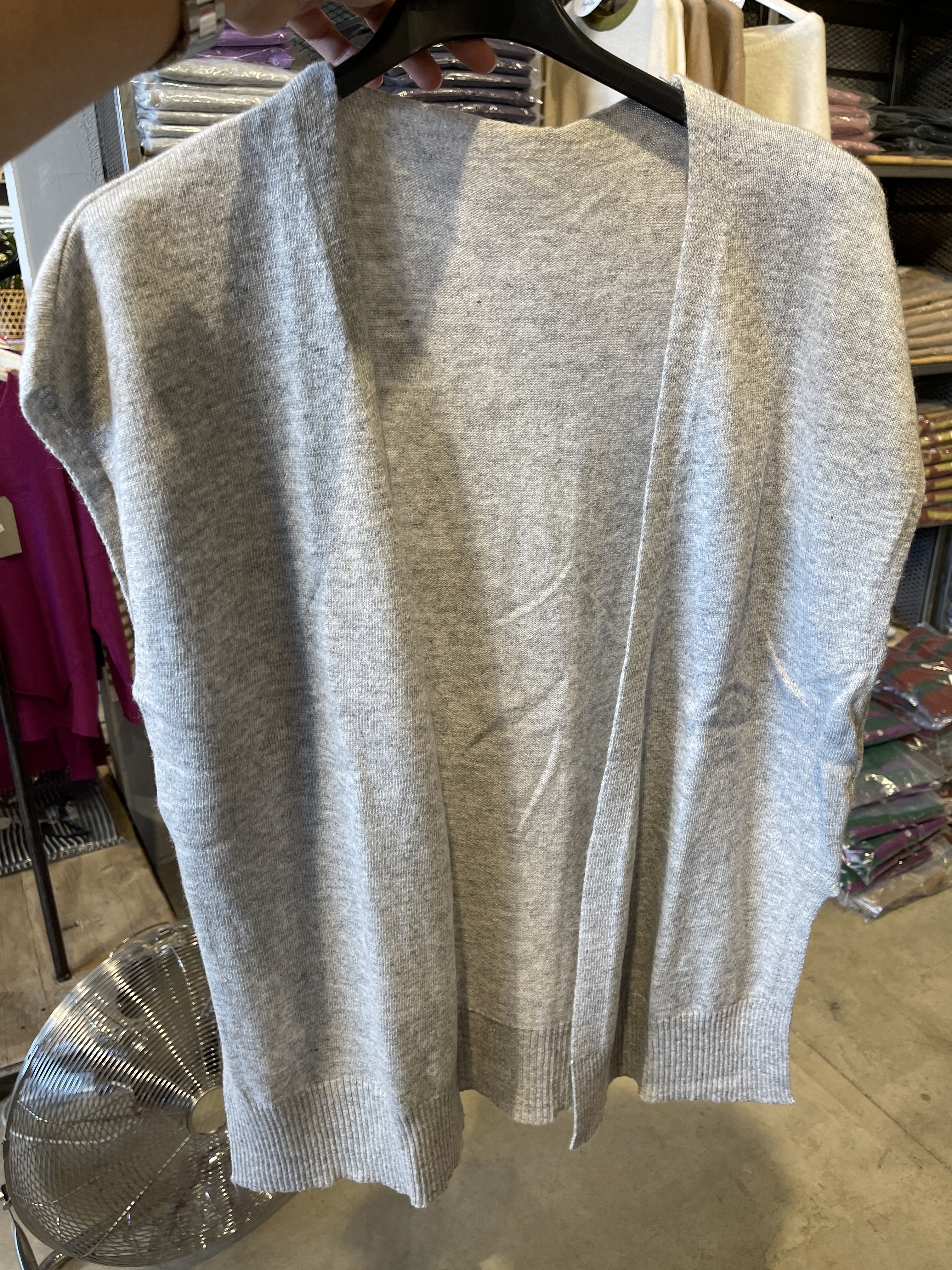 HOT-LLG0210-014 灰色無鈕背心外套 (A14)