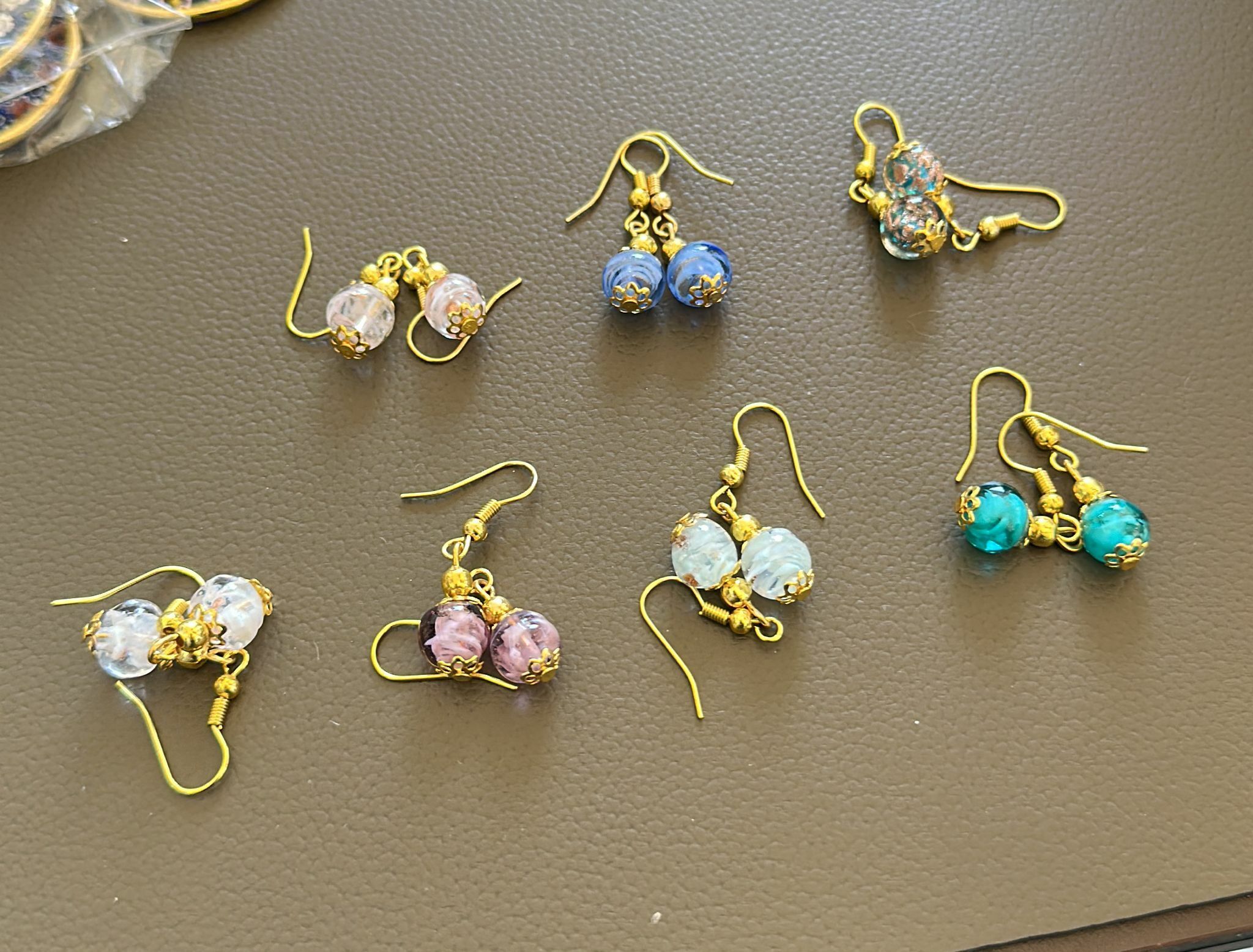 HOT-LLG0210-025 murano 隨機顏色 玻璃款 波波耳環 (A25)